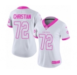 Women's Nike Washington Redskins #72 Geron Christian Limited White Pink Rush Fashion NFL Jersey