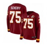 Women's Nike Washington Redskins #75 Brandon Scherff Limited Burgundy Therma Long Sleeve NFL Jersey