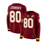Women's Nike Washington Redskins #80 Jamison Crowder Limited Burgundy Therma Long Sleeve NFL Jersey