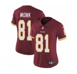 Women's Nike Washington Redskins #81 Art Monk Elite Burgundy Red Team Color NFL Jersey