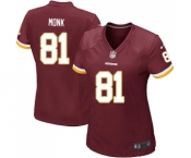 Women's Nike Washington Redskins #81 Art Monk Game Burgundy Red Team Color NFL Jersey