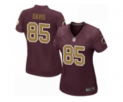 Women's Nike Washington Redskins #85 Vernon Davis Game Burgundy Red Gold Number Alternate 80TH Anniversary NFL Jersey