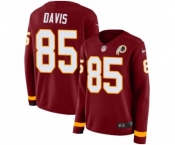 Women's Nike Washington Redskins #85 Vernon Davis Limited Burgundy Therma Long Sleeve NFL Jersey