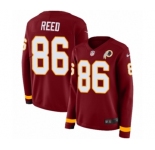 Women's Nike Washington Redskins #86 Jordan Reed Limited Burgundy Therma Long Sleeve NFL Jersey