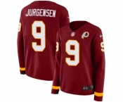 Women's Nike Washington Redskins #9 Sonny Jurgensen Limited Burgundy Therma Long Sleeve NFL Jersey