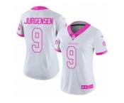 Women's Nike Washington Redskins #9 Sonny Jurgensen Limited White Pink Rush Fashion NFL Jersey