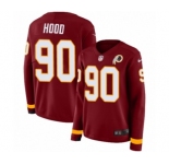 Women's Nike Washington Redskins #90 Ziggy Hood Limited Burgundy Therma Long Sleeve NFL Jersey