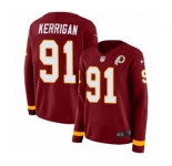 Women's Nike Washington Redskins #91 Ryan Kerrigan Limited Burgundy Therma Long Sleeve NFL Jersey