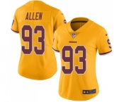 Women's Nike Washington Redskins #93 Jonathan Allen Limited Gold Rush Vapor Untouchable NFL Jersey