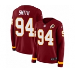 Women's Nike Washington Redskins #94 Preston Smith Limited Burgundy Therma Long Sleeve NFL Jersey