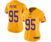 Women's Nike Washington Redskins #95 Da'Ron Payne Limited Gold Rush Vapor Untouchable NFL Jersey