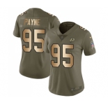 Women's Nike Washington Redskins #95 Da'Ron Payne Limited Olive Gold 2017 Salute to Service NFL Jersey