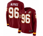 Women's Nike Washington Redskins #96 Pernell McPhee Limited Burgundy Therma Long Sleeve NFL Jersey
