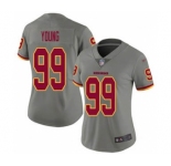 Women's Redskins #99 Chase Young Gray Stitched Football Limited Inverted Legend Jersey