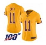 Women's Washington Redskins #11 Alex Smith Limited Gold Rush Vapor Untouchable 100th Season Football Jersey