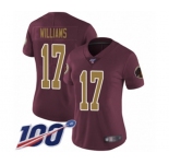 Women's Washington Redskins #17 Doug Williams Burgundy Red Gold Number Alternate 80TH Anniversary Vapor Untouchable Limited Player 100th Season Football Je