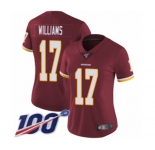 Women's Washington Redskins #17 Doug Williams Burgundy Red Team Color Vapor Untouchable Limited Player 100th Season Football Jersey
