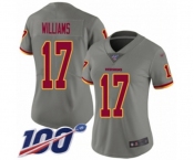 Women's Washington Redskins #17 Doug Williams Limited Gray Inverted Legend 100th Season Football Jersey