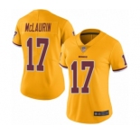 Women's Washington Redskins #17 Terry McLaurin Limited Gold Rush Vapor Untouchable Football Jersey