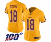 Women's Washington Redskins #18 Josh Doctson Limited Gold Rush Vapor Untouchable 100th Season Football Jersey