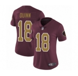 Women's Washington Redskins #18 Trey Quinn Burgundy Red Gold Number Alternate 80TH Anniversary Vapor Untouchable Limited Player Football Jersey