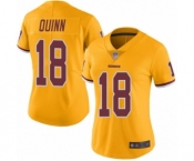 Women's Washington Redskins #18 Trey Quinn Limited Gold Rush Vapor Untouchable Football Jersey