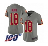 Women's Washington Redskins #18 Trey Quinn Limited Gray Inverted Legend 100th Season Football Jersey