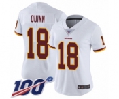 Women's Washington Redskins #18 Trey Quinn White Vapor Untouchable Limited Player 100th Season Football Jersey