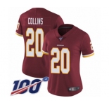 Women's Washington Redskins #20 Landon Collins Burgundy Red Team Color Vapor Untouchable Limited Player 100th Season Football Jersey
