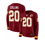 Women's Washington Redskins #20 Landon Collins Limited Burgundy Therma Long Sleeve Football Jersey