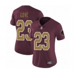 Women's Washington Redskins #23 Bryce Love Burgundy Red Gold Number Alternate 80TH Anniversary Vapor Untouchable Limited Player Football Jersey