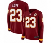Women's Washington Redskins #23 Bryce Love Limited Burgundy Therma Long Sleeve Football Jersey