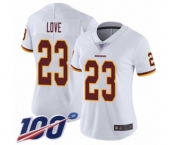 Women's Washington Redskins #23 Bryce Love White Vapor Untouchable Limited Player 100th Season Football Jersey
