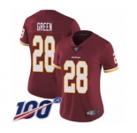 Women's Washington Redskins #28 Darrell Green Burgundy Red Team Color Vapor Untouchable Limited Player 100th Season Football Jersey