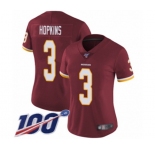 Women's Washington Redskins #3 Dustin Hopkins Burgundy Red Team Color Vapor Untouchable Limited Player 100th Season Football Jersey