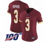 Women's Washington Redskins #3 Dustin Hopkins Burgundy Red Team Color Vapor Untouchable Limited Player 100th Season Football Jersey