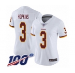 Women's Washington Redskins #3 Dustin Hopkins White Vapor Untouchable Limited Player 100th Season Football Jersey