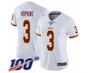 Women's Washington Redskins #3 Dustin Hopkins White Vapor Untouchable Limited Player 100th Season Football Jersey