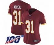 Women's Washington Redskins #31 Fabian Moreau Burgundy Red Team Color Vapor Untouchable Limited Player 100th Season Football Jersey