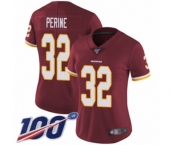 Women's Washington Redskins #32 Samaje Perine Burgundy Red Team Color Vapor Untouchable Limited Player 100th Season Football Jersey