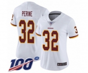 Women's Washington Redskins #32 Samaje Perine White Vapor Untouchable Limited Player 100th Season Football Jersey