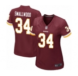 Women's Washington Redskins #34 Wendell Smallwood Game Burgundy Red Team Color Football Jersey