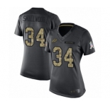 Women's Washington Redskins #34 Wendell Smallwood Limited Black 2016 Salute to Service Football Jersey