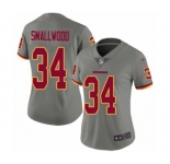 Women's Washington Redskins #34 Wendell Smallwood Limited Gray Inverted Legend Football Jersey