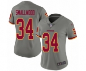 Women's Washington Redskins #34 Wendell Smallwood Limited Gray Inverted Legend Football Jersey