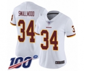 Women's Washington Redskins #34 Wendell Smallwood White Vapor Untouchable Limited Player 100th Season Football Jersey