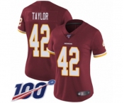 Women's Washington Redskins #42 Charley Taylor Burgundy Red Team Color Vapor Untouchable Limited Player 100th Season Football Jersey