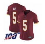 Women's Washington Redskins #5 Tress Way Burgundy Red Team Color Vapor Untouchable Limited Player 100th Season Football Jersey