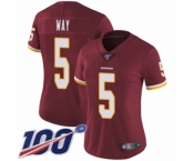 Women's Washington Redskins #5 Tress Way Burgundy Red Team Color Vapor Untouchable Limited Player 100th Season Football Jersey
