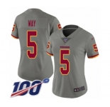 Women's Washington Redskins #5 Tress Way Limited Gray Inverted Legend 100th Season Football Jersey